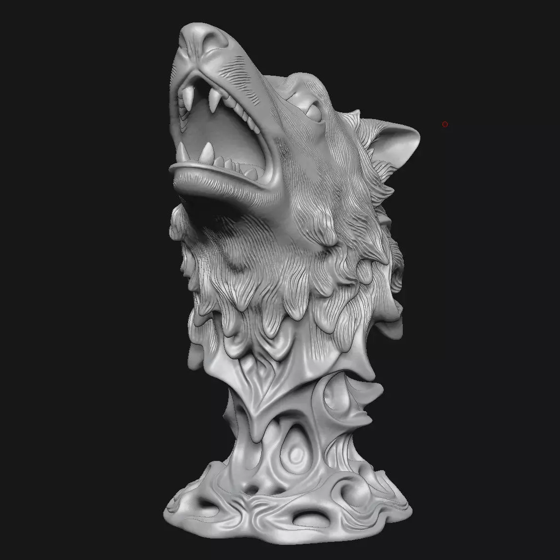 Wolf head sculpture 3D print model_1