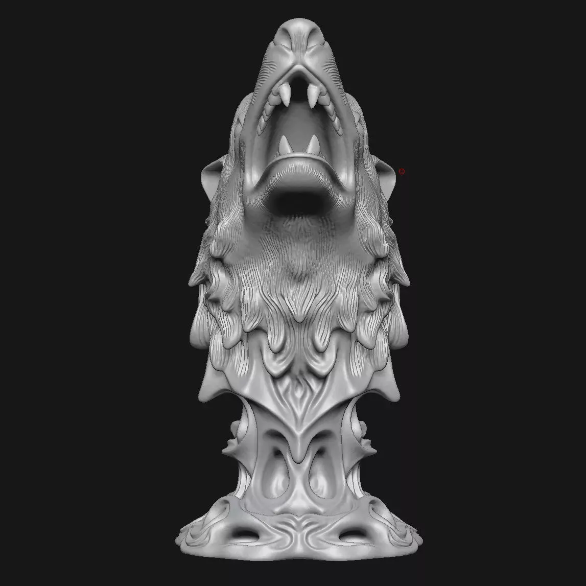 Wolf head sculpture 3D print model_9