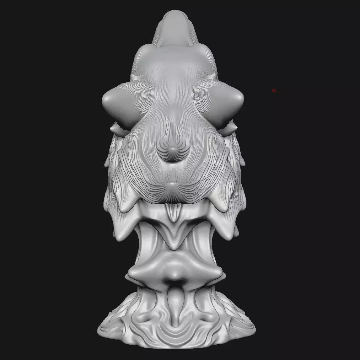 Wolf head sculpture 3D print model_5