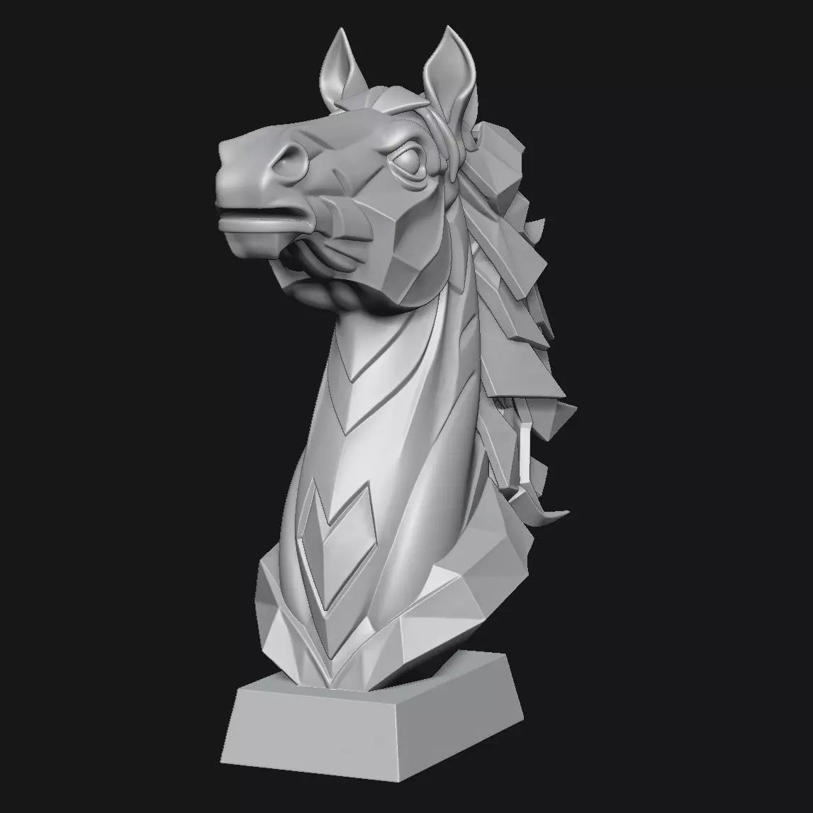 horse head sculpture 3D print model_1