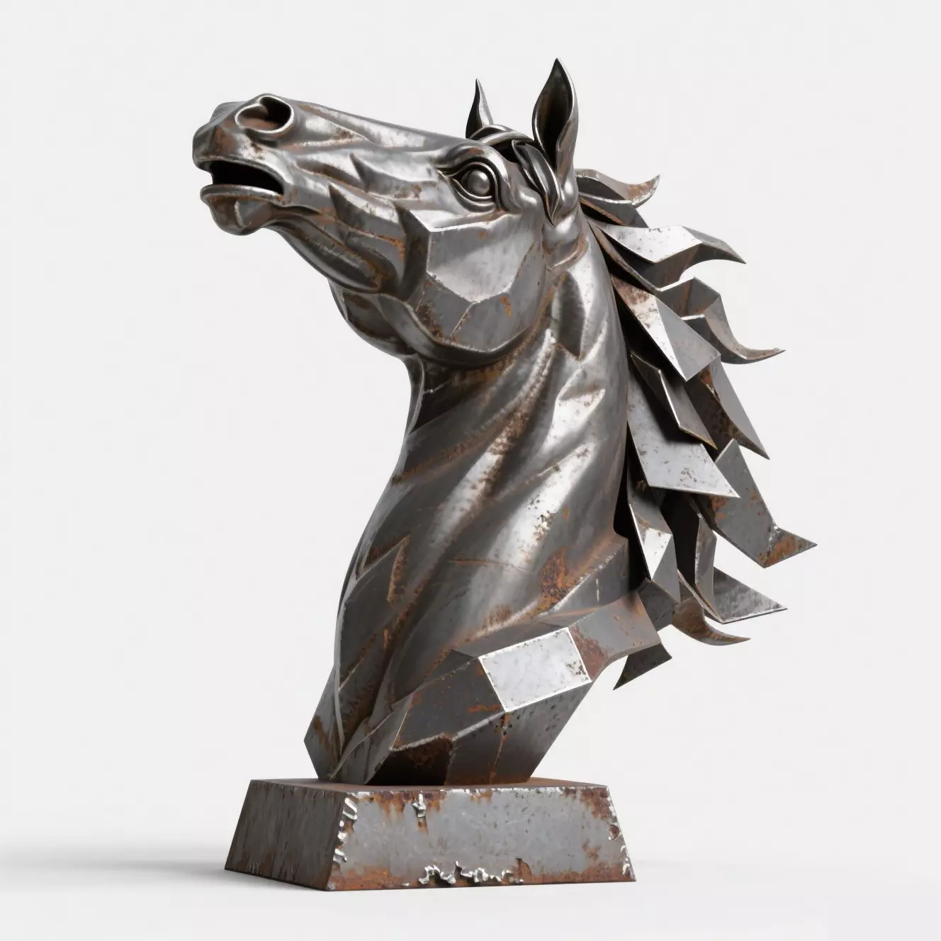 horse head sculpture 3D print model_0