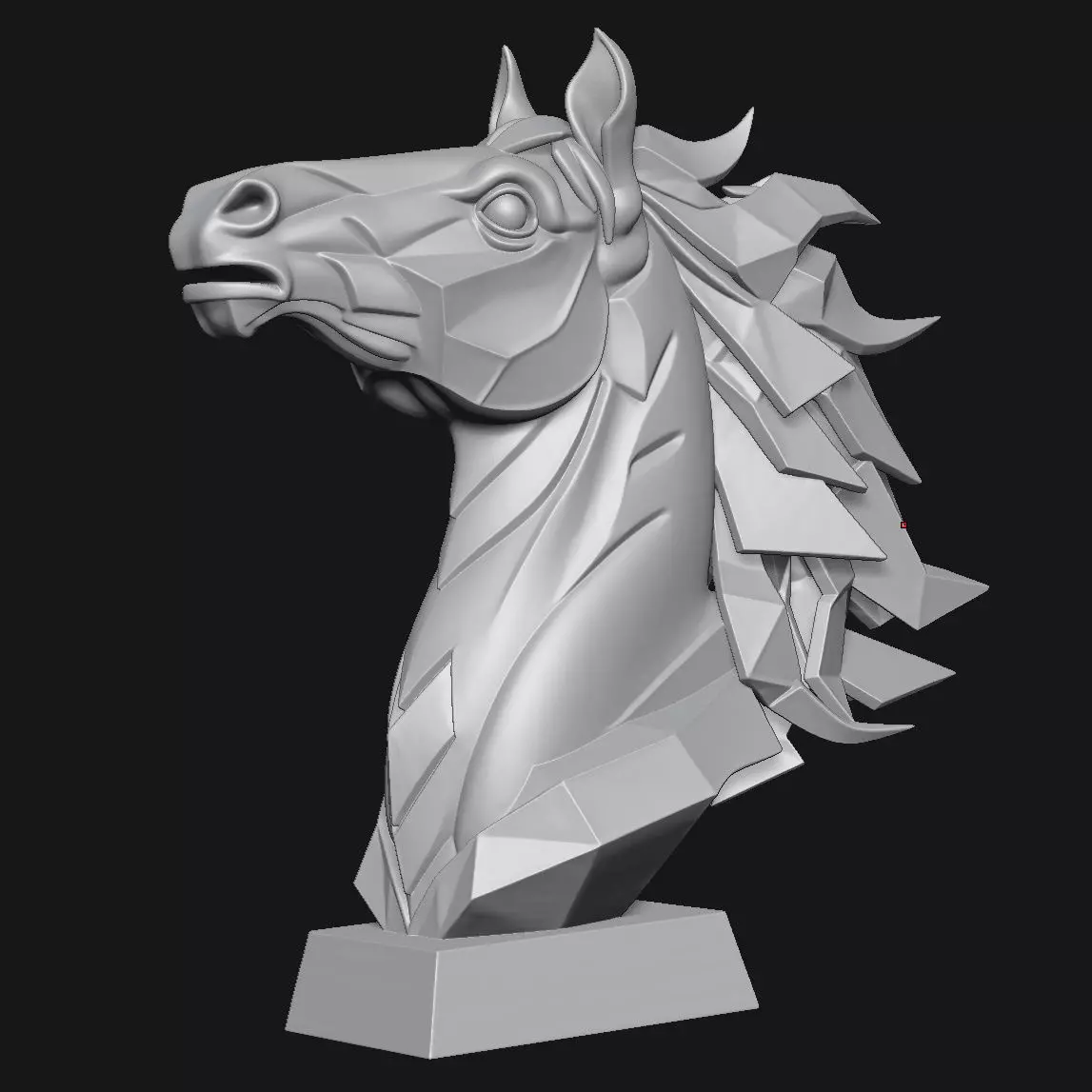 horse head sculpture 3D print model_8