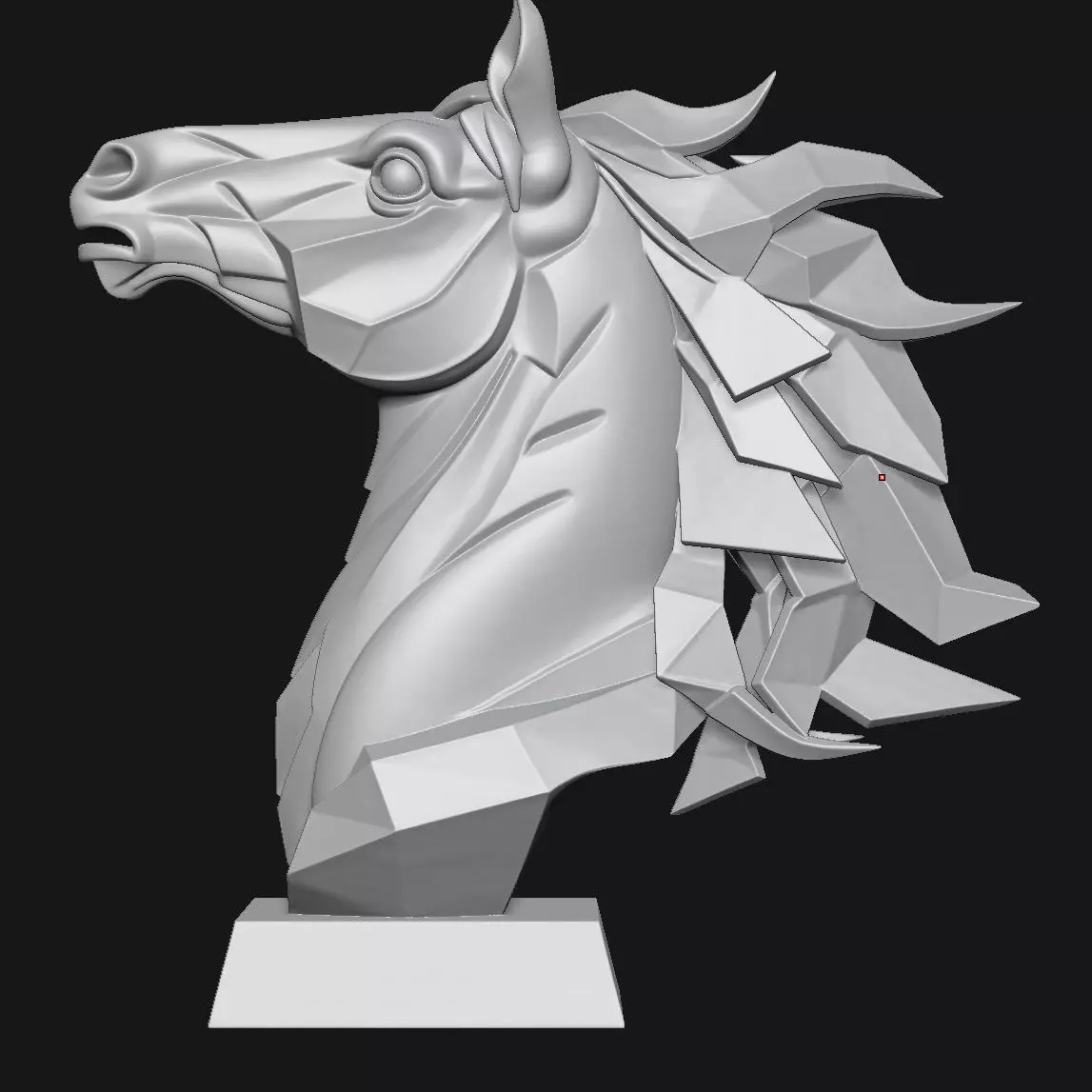 horse head sculpture 3D print model_7