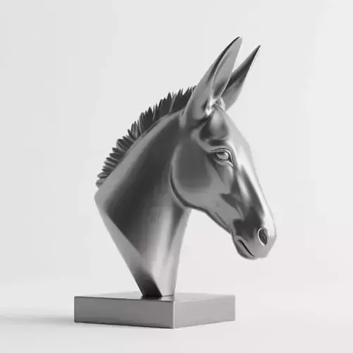 Donkey head sculpture