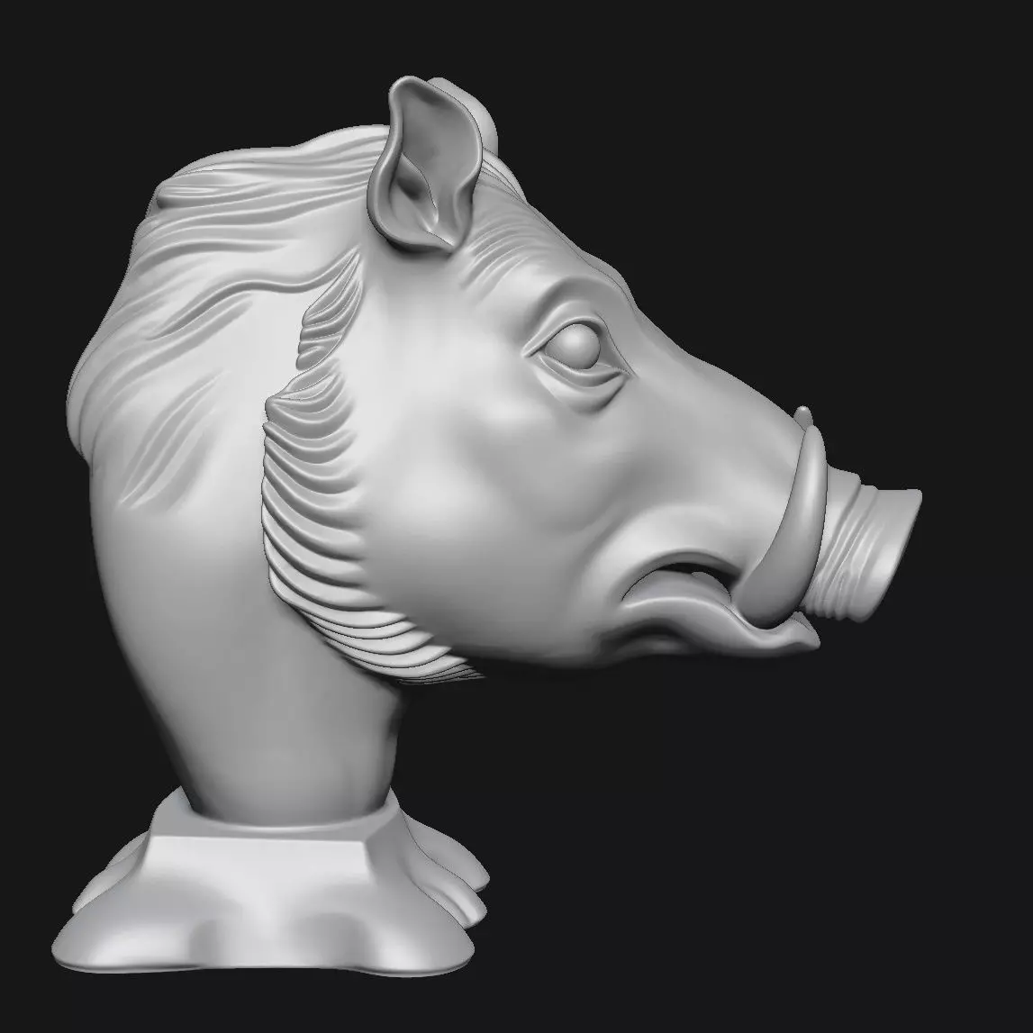 Wild boar 3D print model_9