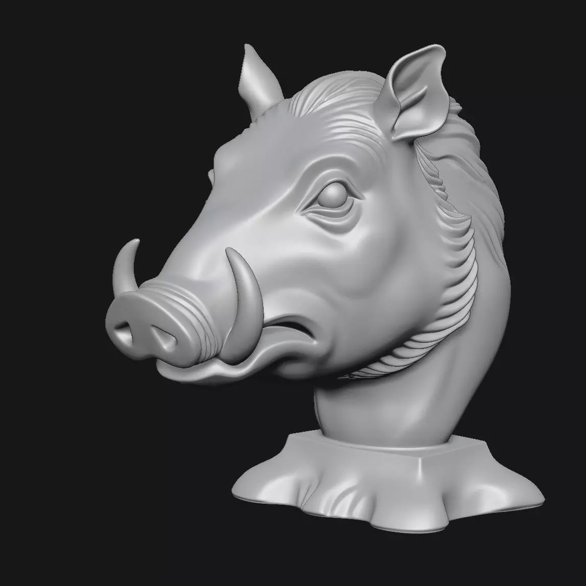 Wild boar 3D print model_11