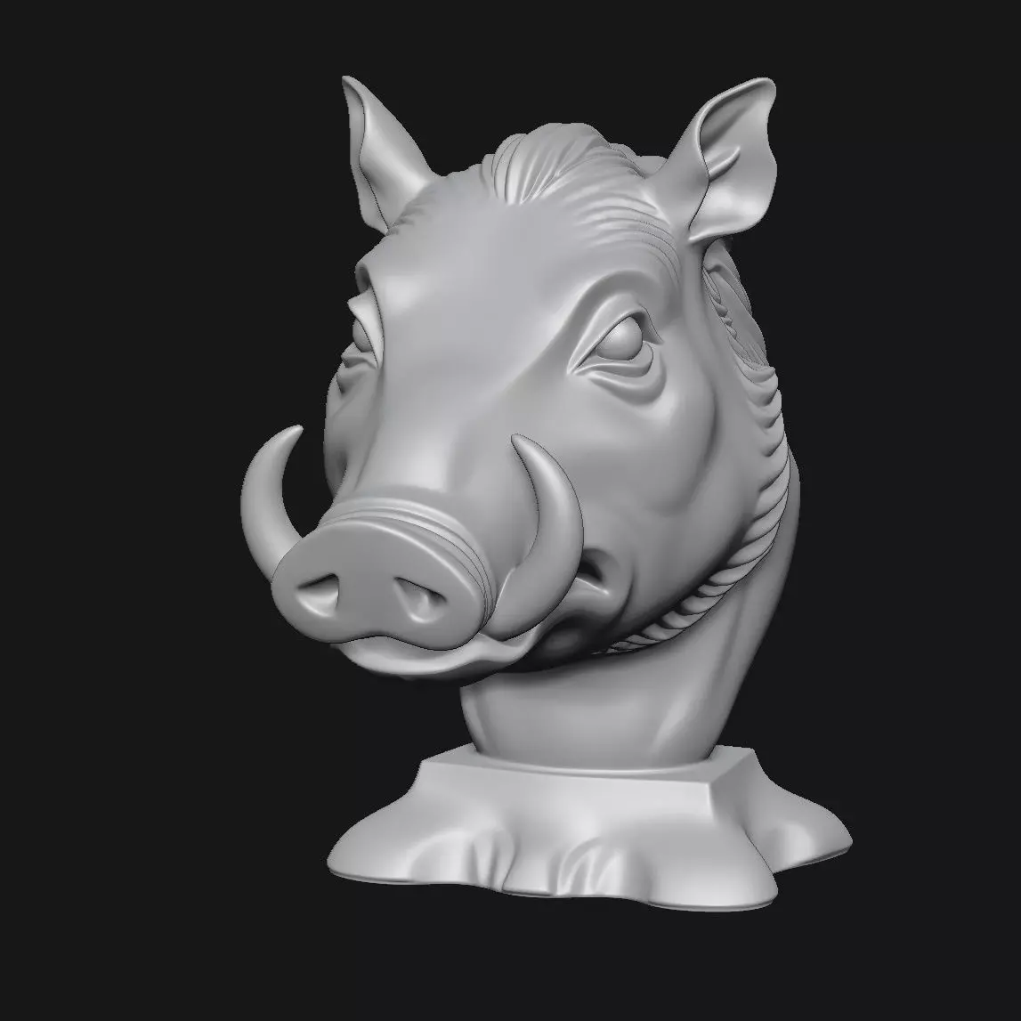 Wild boar 3D print model_6