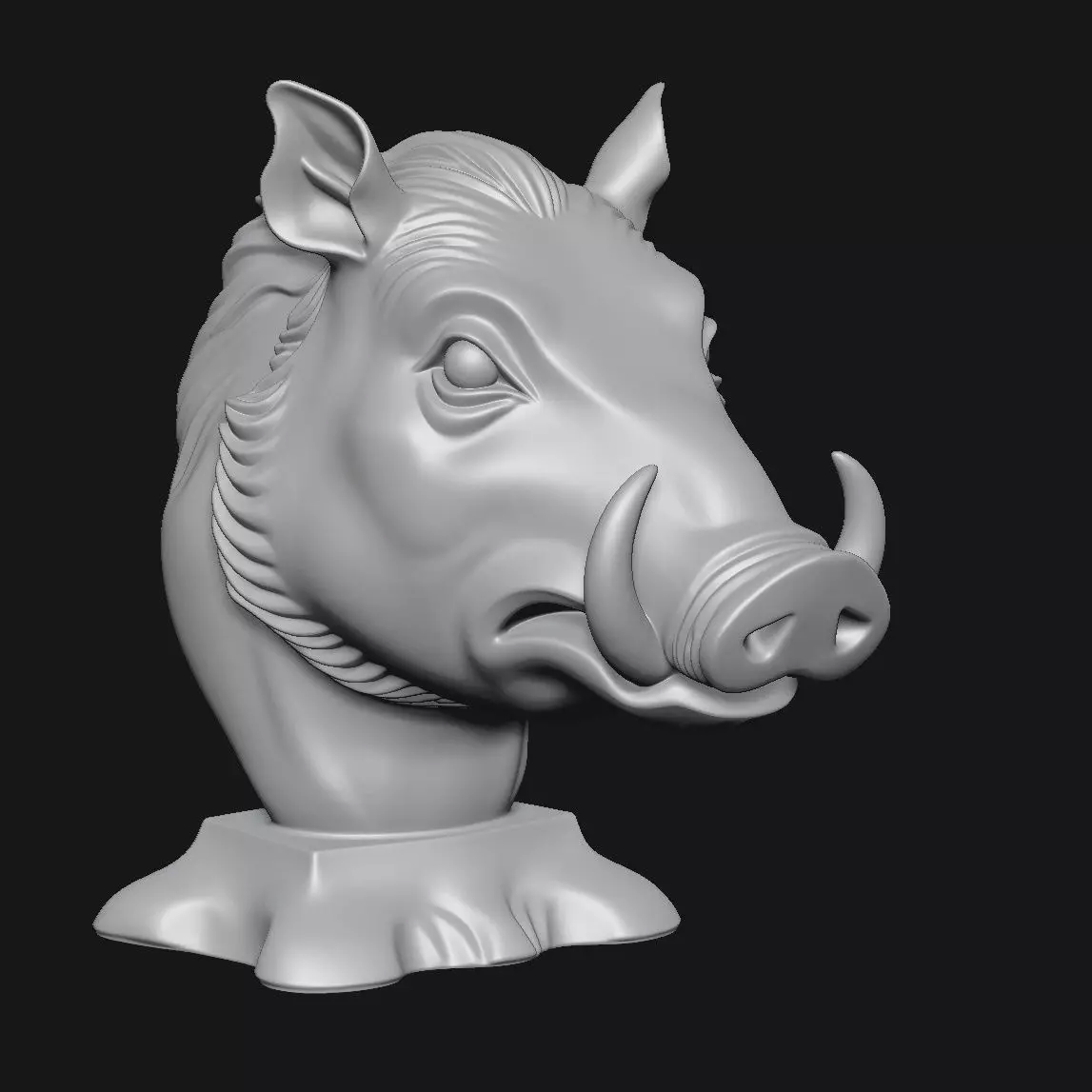 Wild boar 3D print model_8