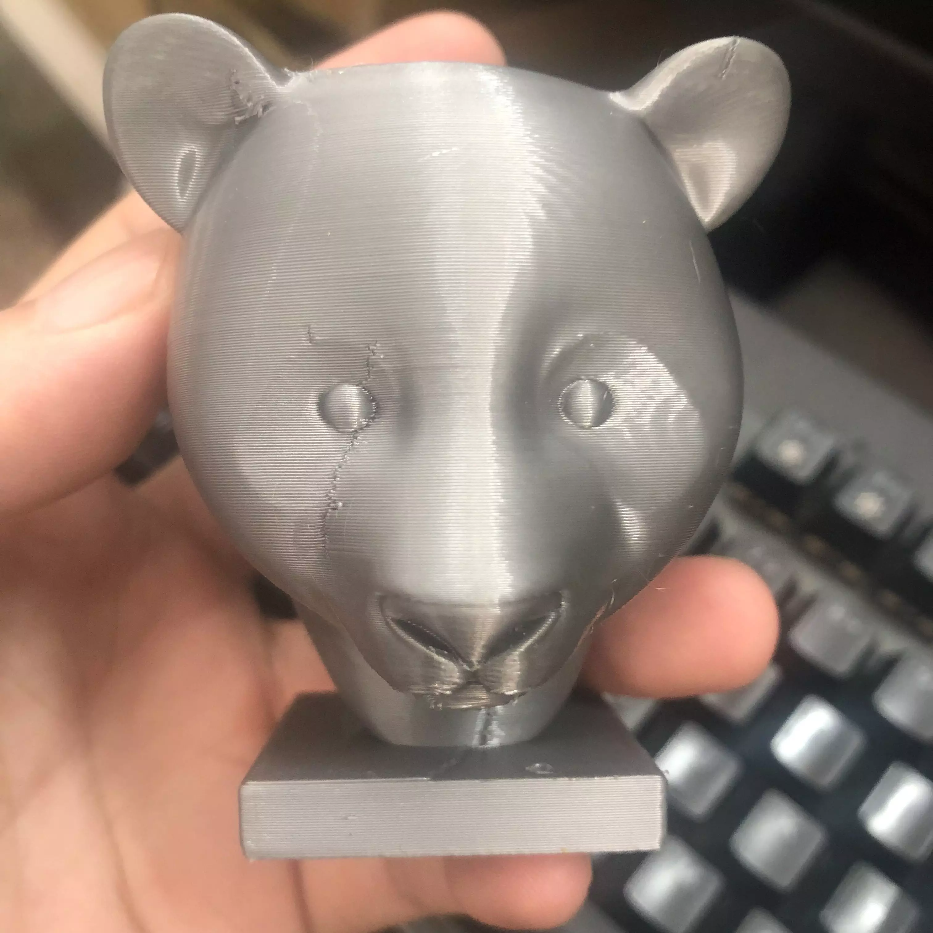 Panda head sculpture 3D print model_1