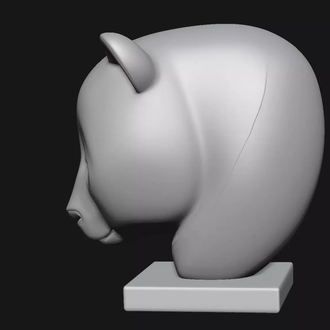 Panda head sculpture 3D print model_8