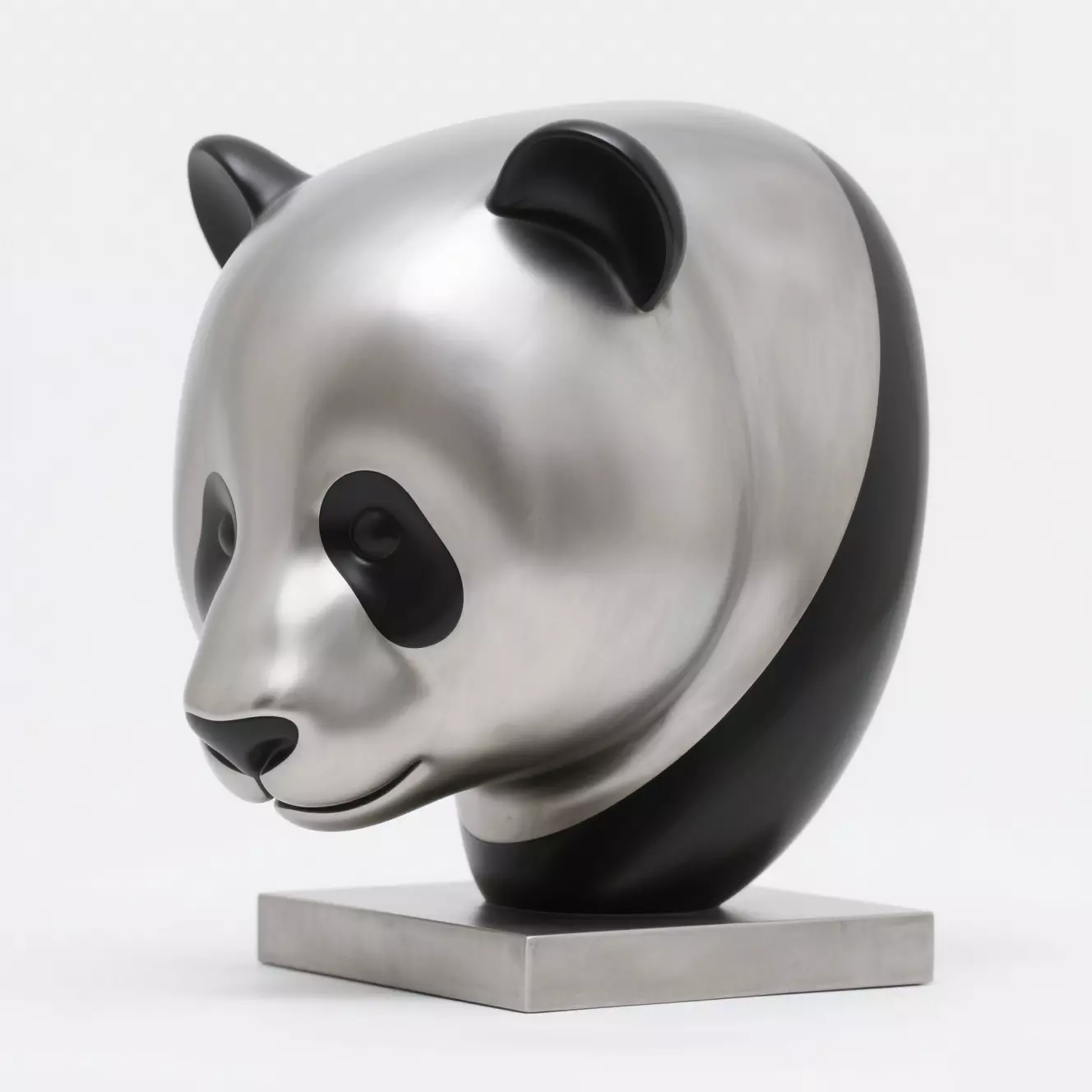 Panda head sculpture 3D print model_0