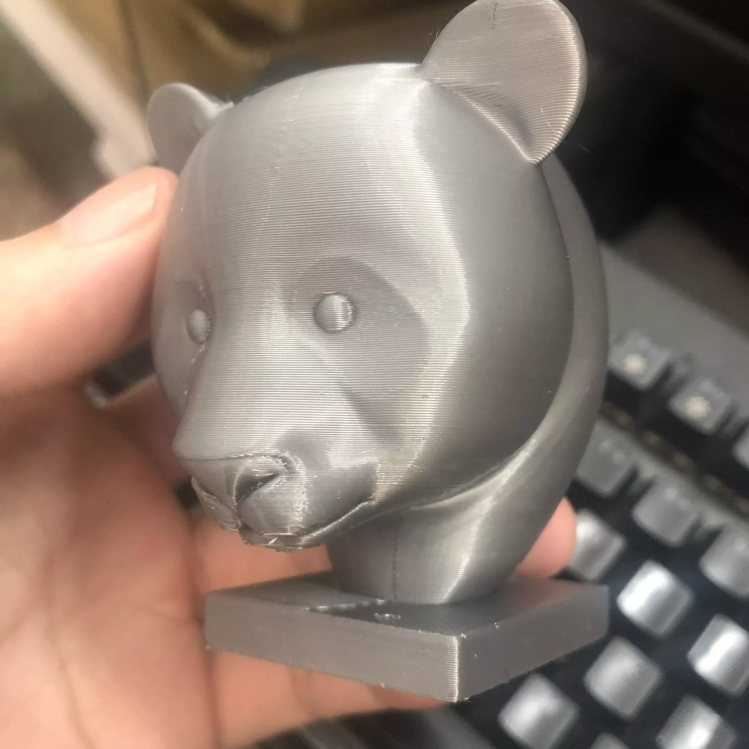 Panda head sculpture 3D print model_4