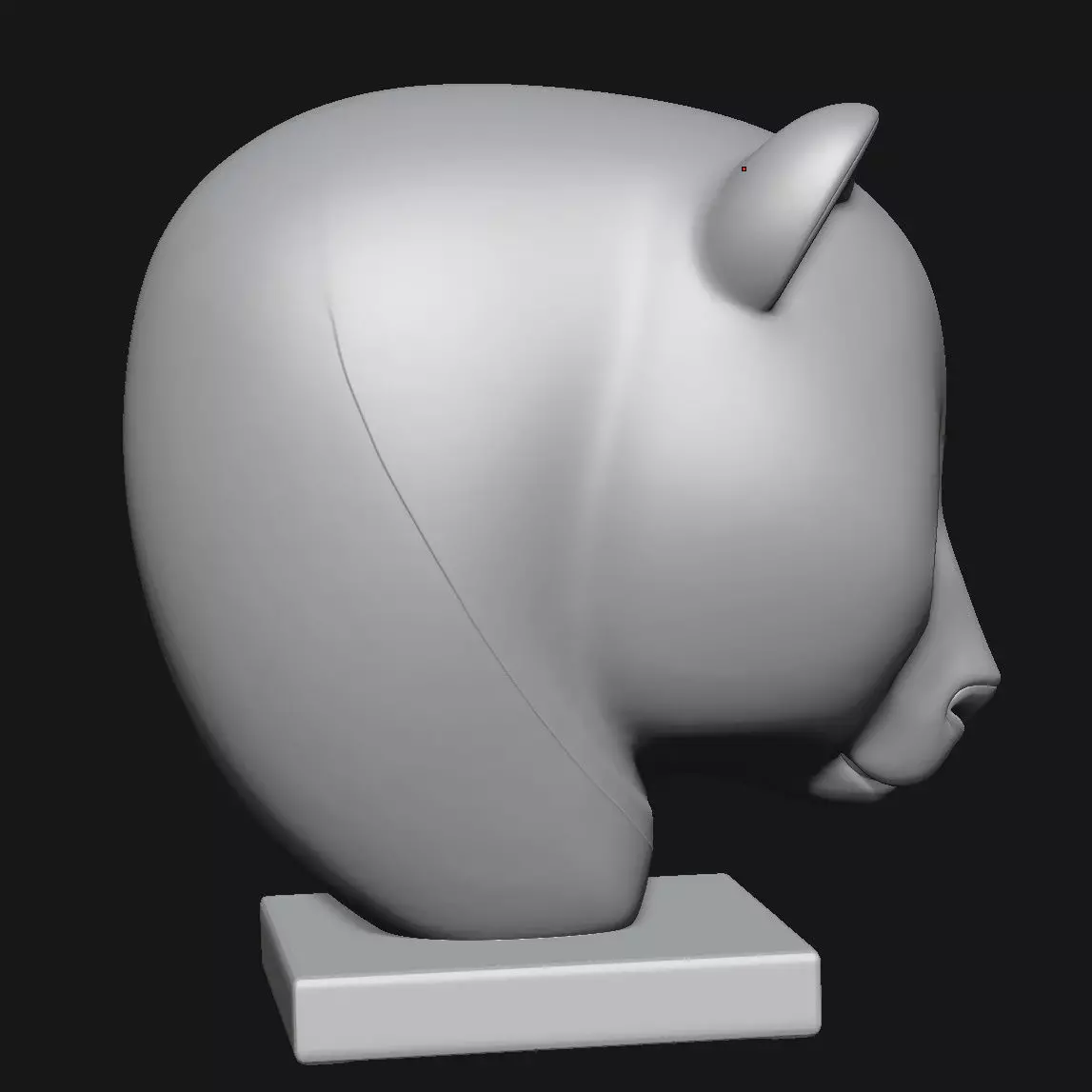 Panda head sculpture 3D print model_7