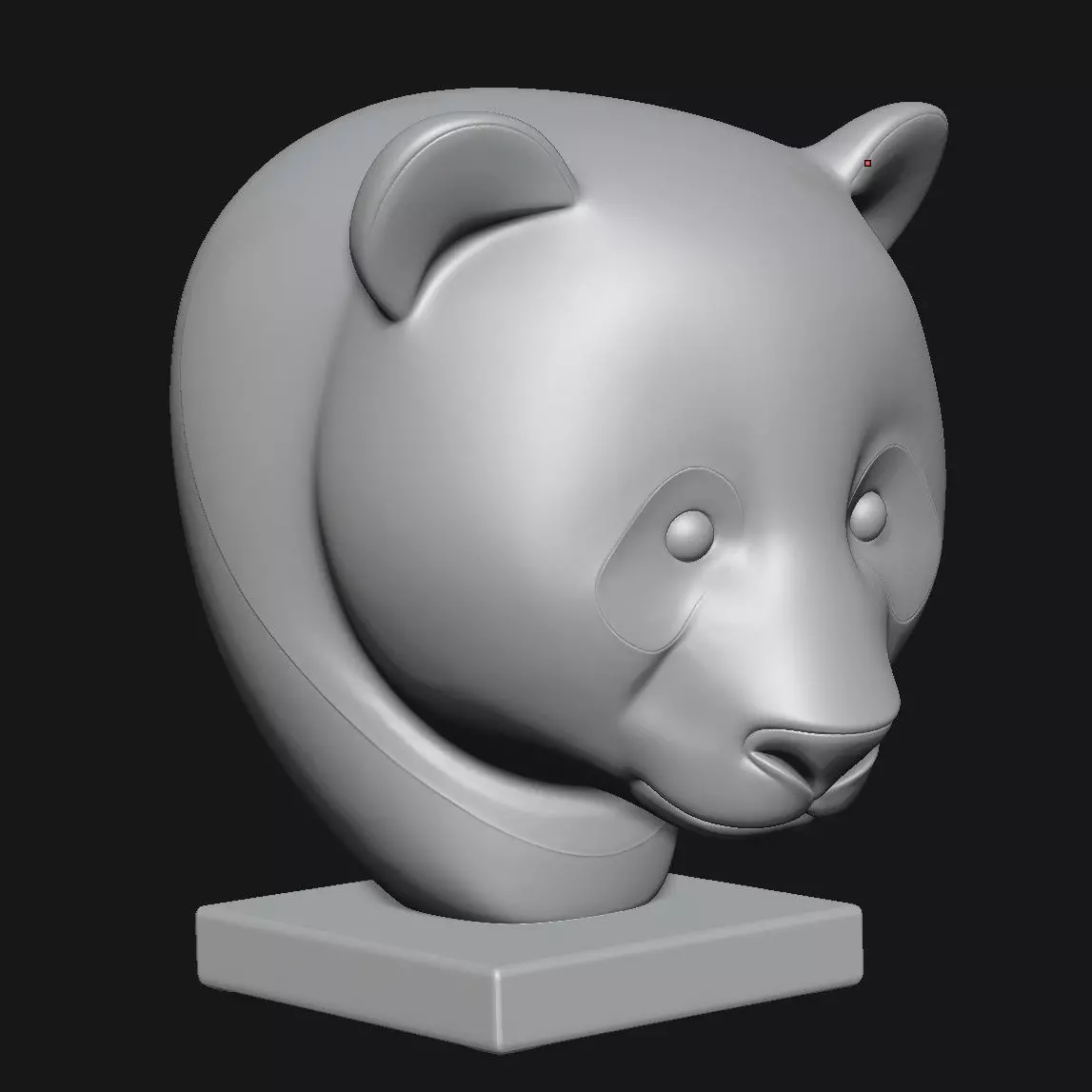 Panda head sculpture 3D print model_6