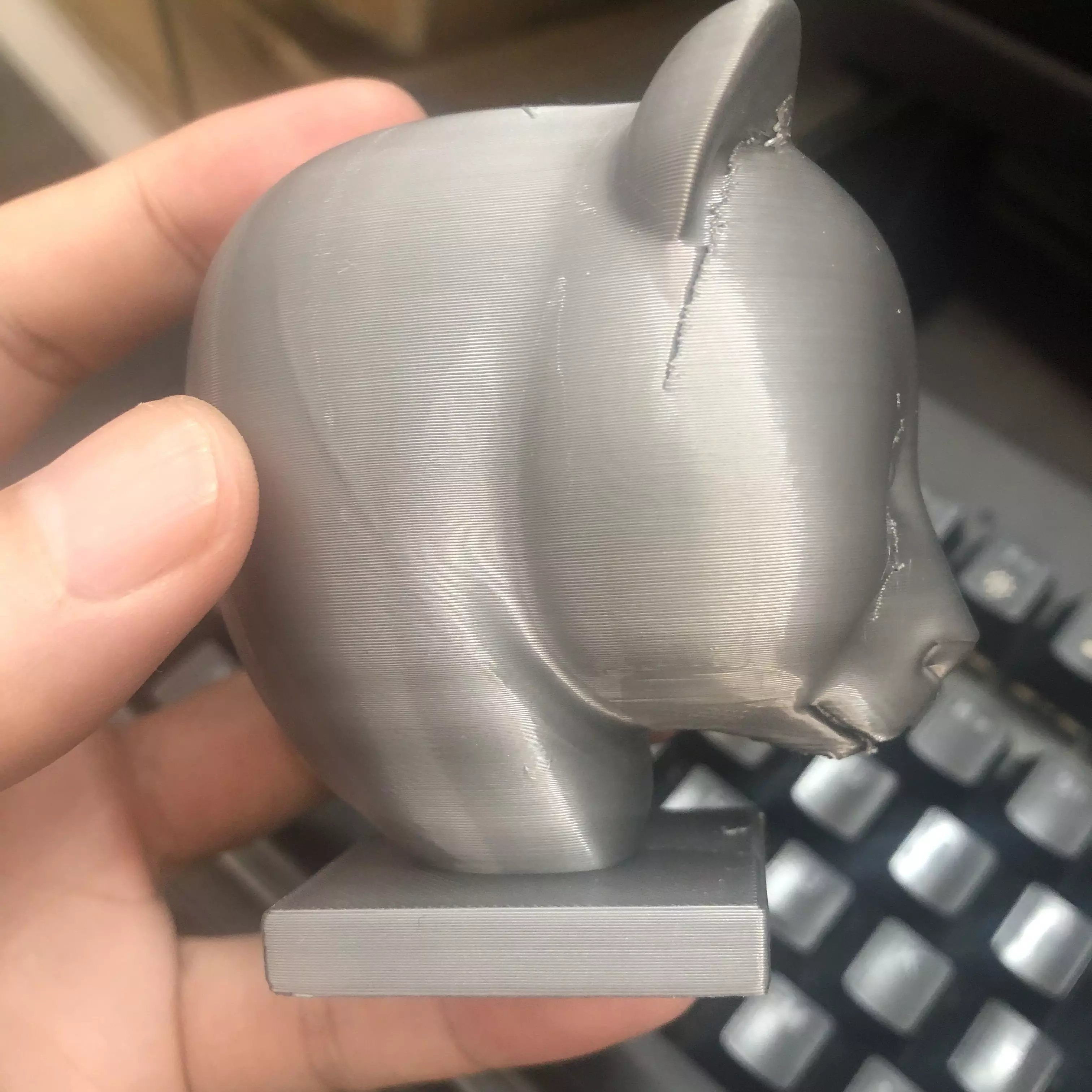 Panda head sculpture 3D print model_3