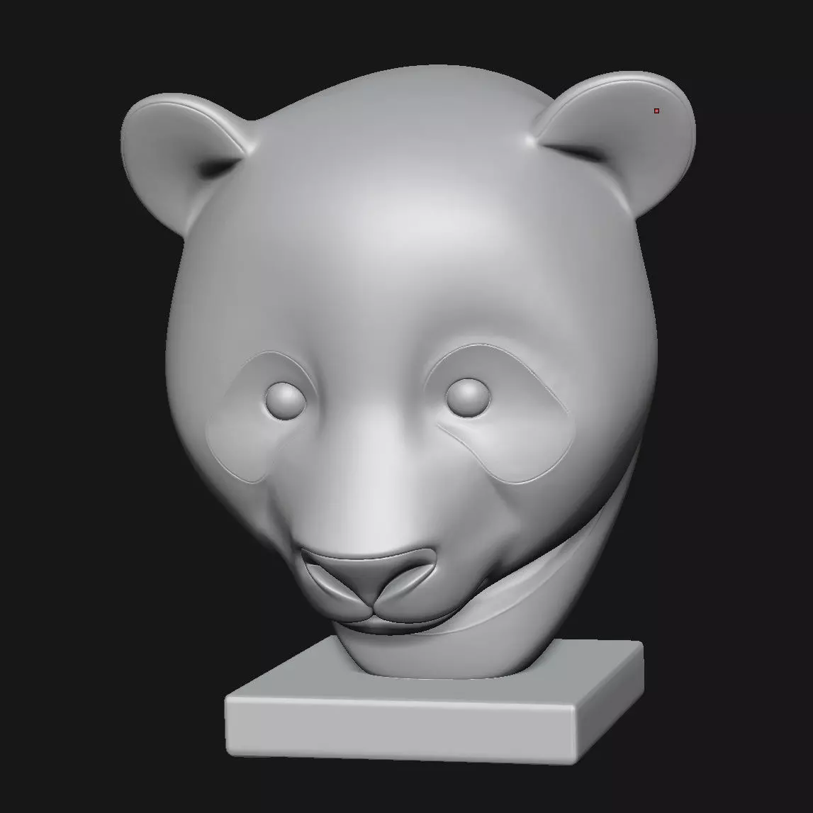 Panda head sculpture 3D print model_5