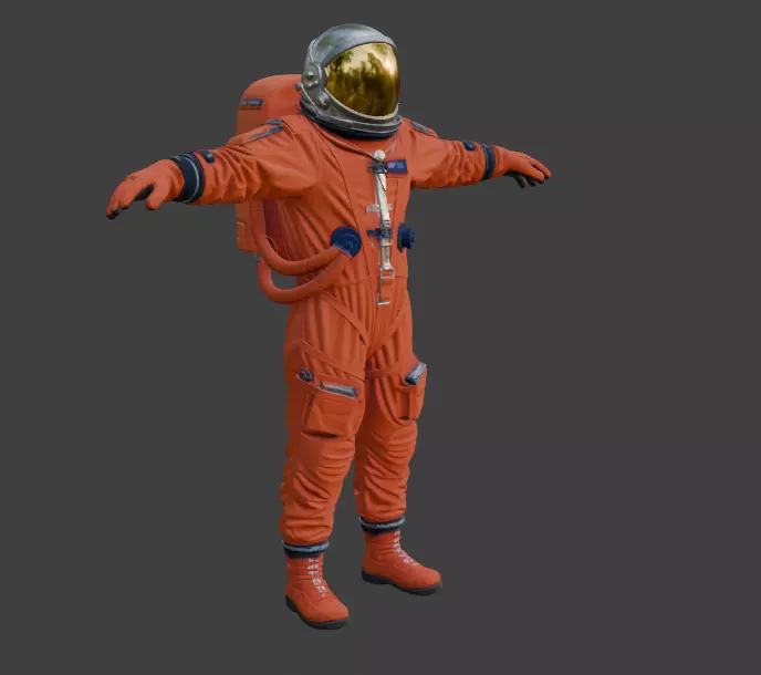 SPACESUIT Orange ACES 3D model 3D model_0