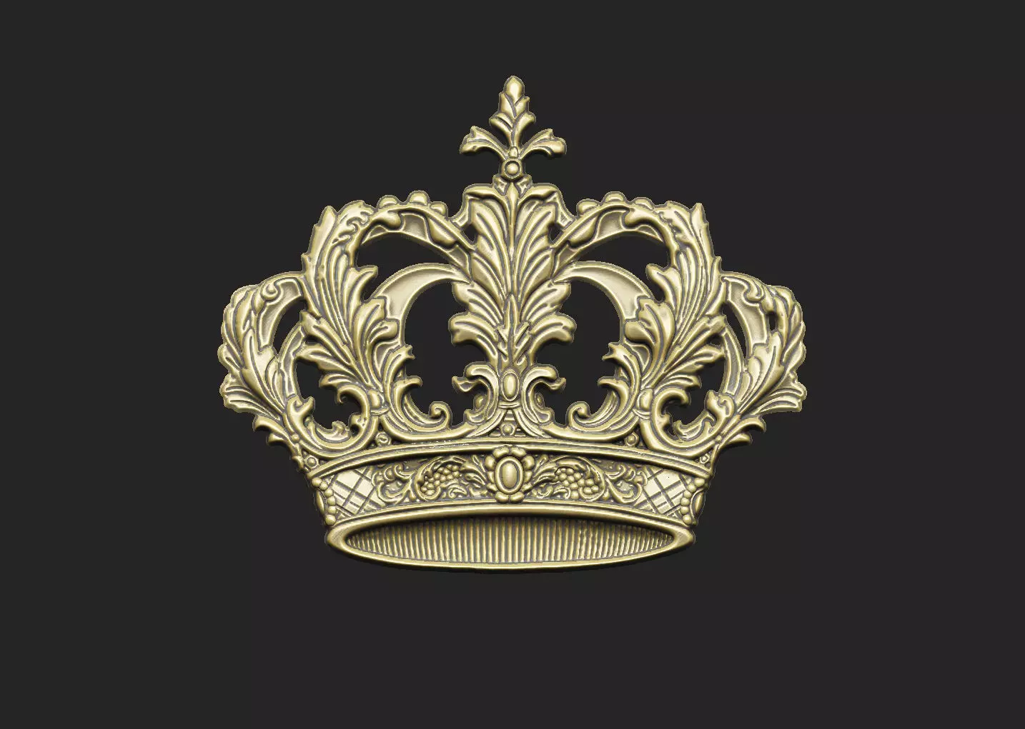 Crown pattern monarchy lord classical gothic baroque catholic 3D print model