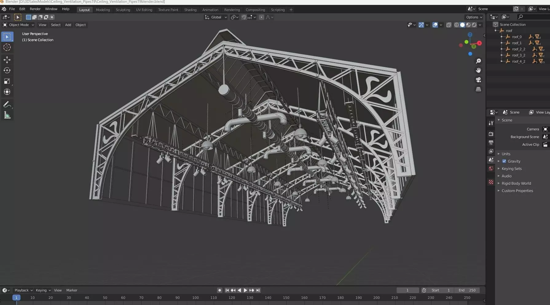 Ceiling Ventilation Pipes 19 3D model_13