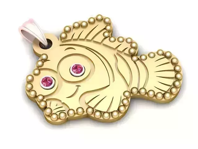 FISH GOLD PENDANT 3D PRINTABLE MODEL  3D print model