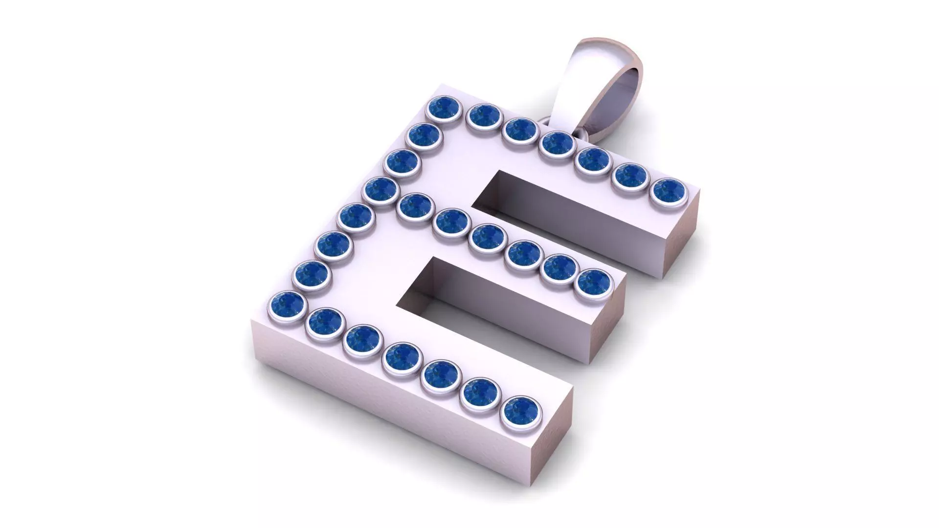 E ALPAHBETS PENDANT   3d printable model  3D print model_2