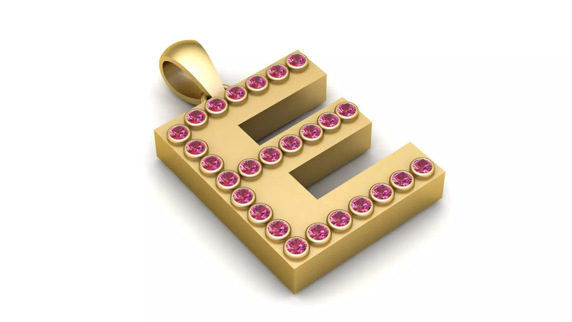 E ALPAHBETS PENDANT   3d printable model  3D print model_1