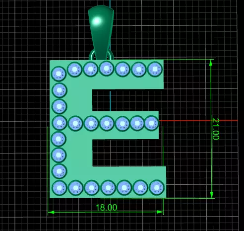 E ALPAHBETS PENDANT   3d printable model  3D print model_4