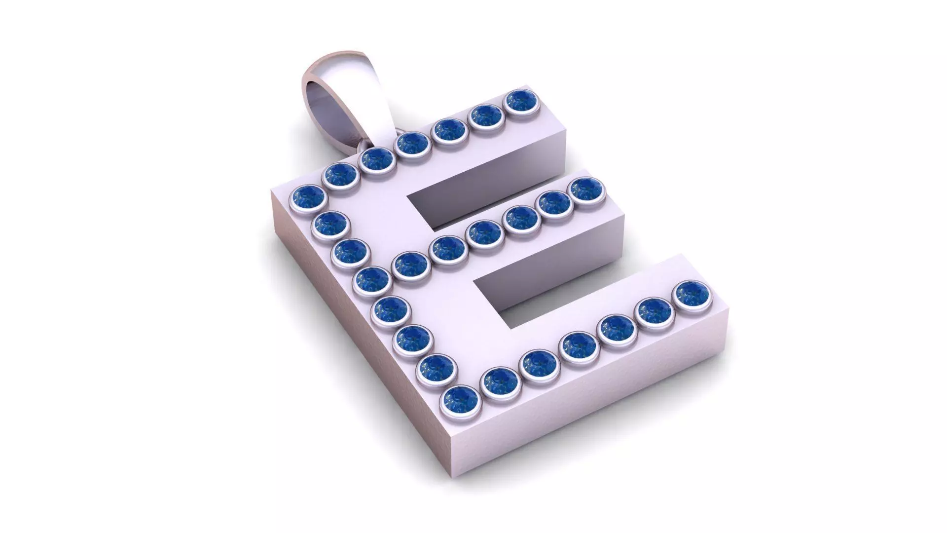 E ALPAHBETS PENDANT   3d printable model  3D print model_3