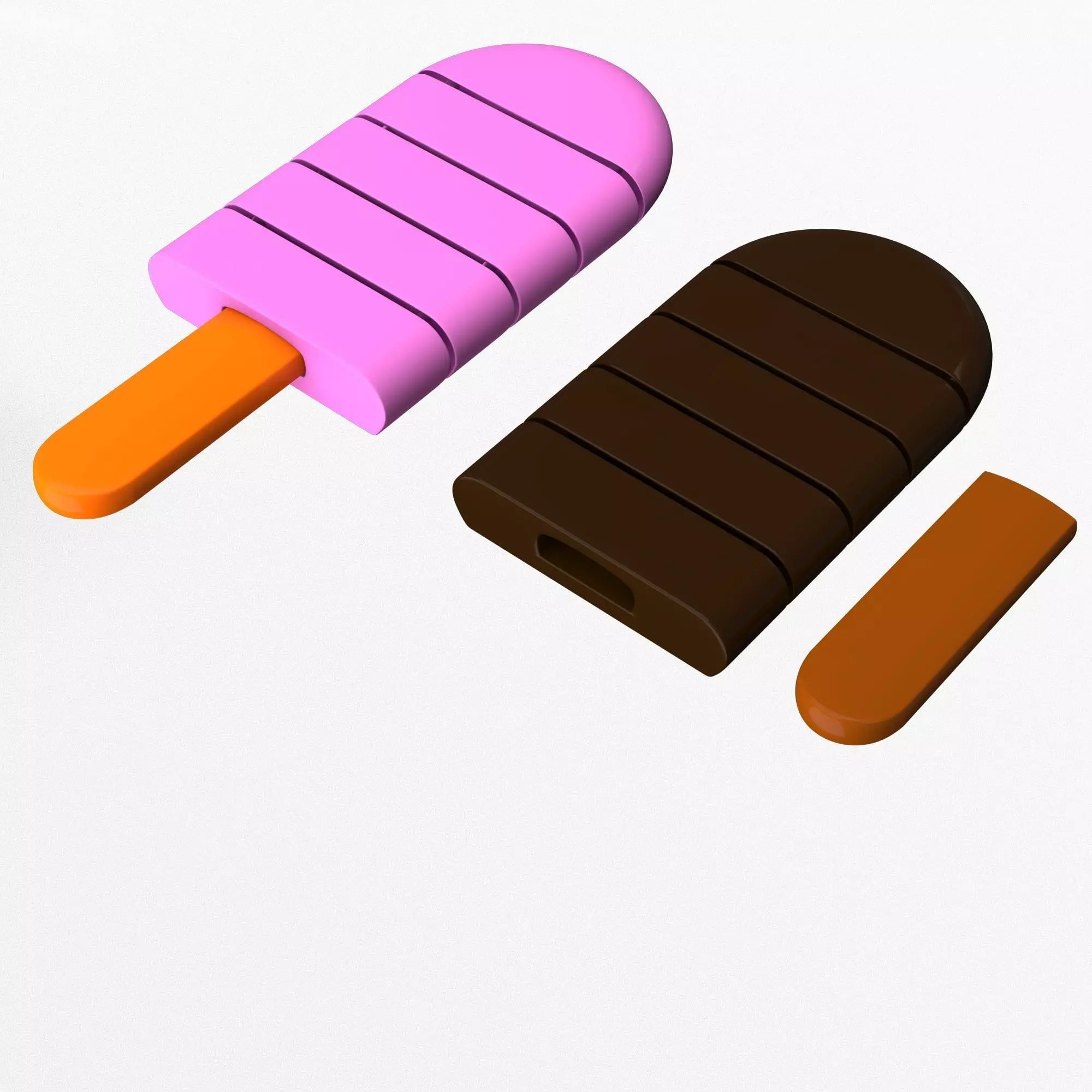 IceCream Cute Flexi Articulated Skeleton Free low-poly 3D model