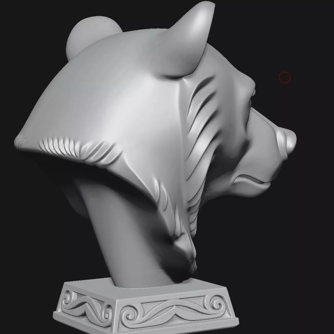bear head sculpture 3D print model_8