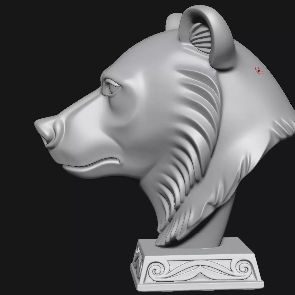 bear head sculpture 3D print model_10