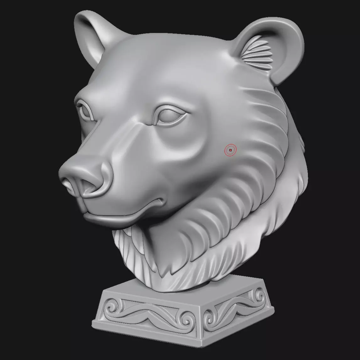 bear head sculpture 3D print model_15