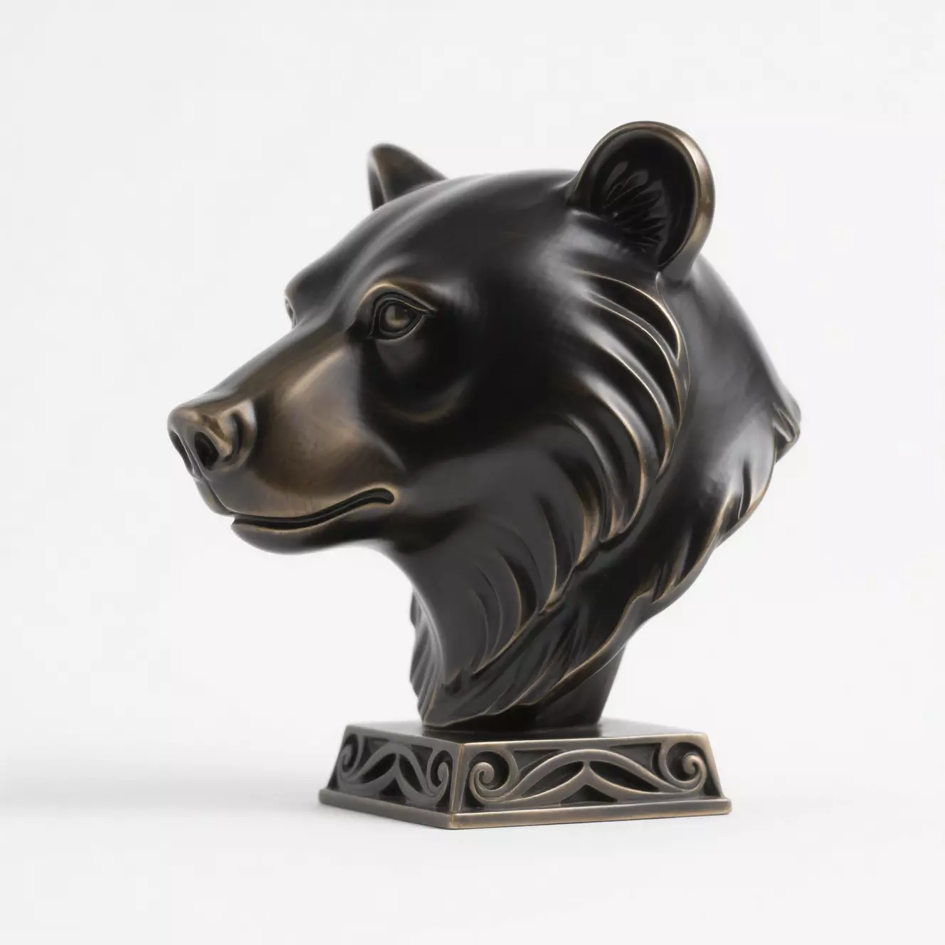 bear head sculpture 3D print model_0