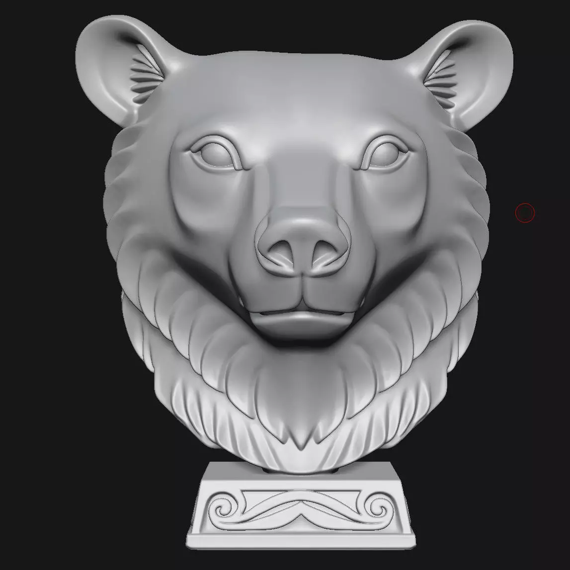 bear head sculpture 3D print model_12