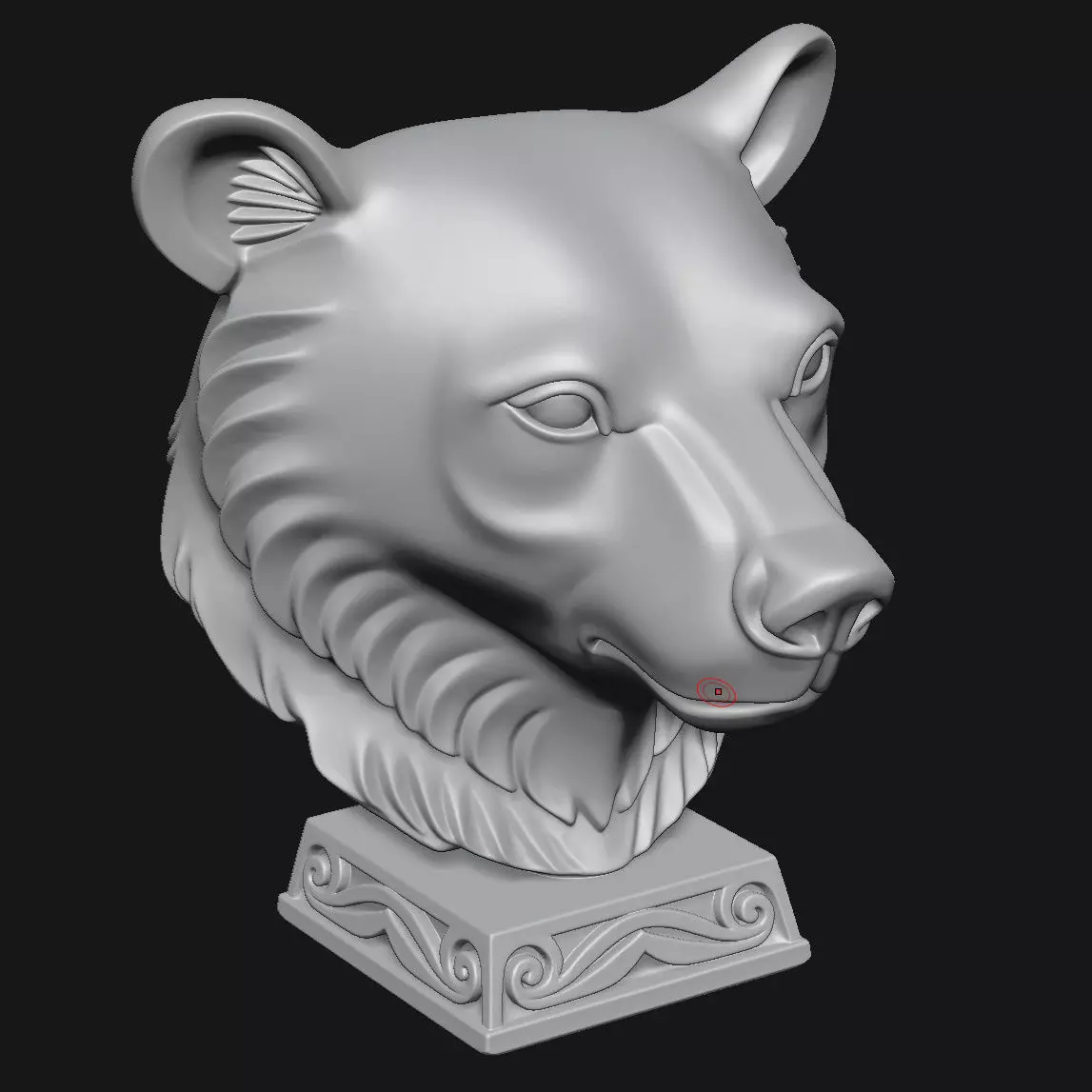 bear head sculpture 3D print model_14