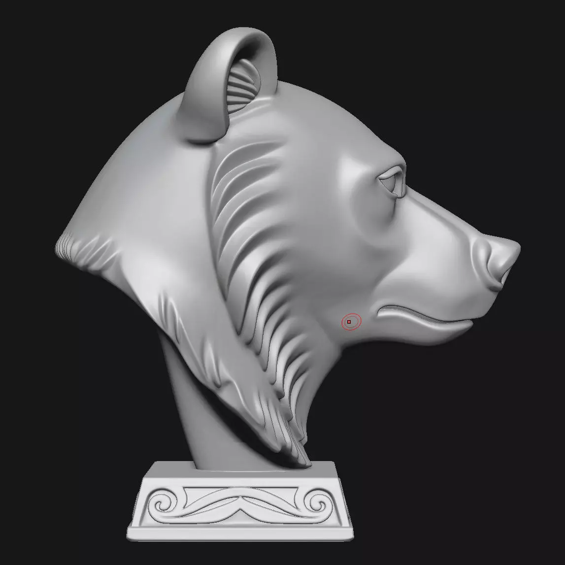 bear head sculpture 3D print model_13