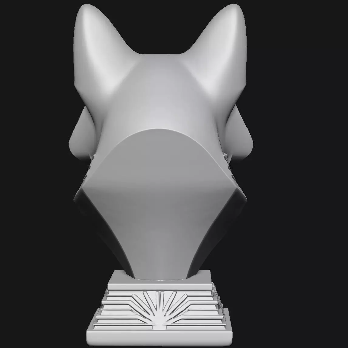 Dog head sculpture 3D print model_4