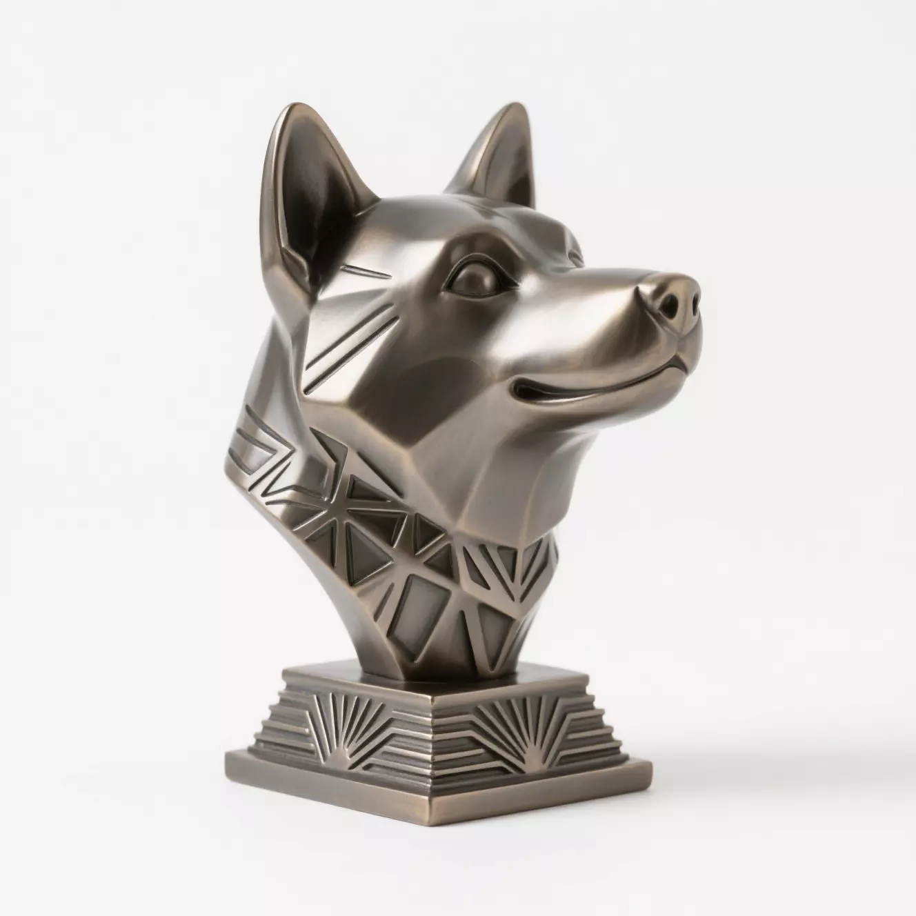 Dog head sculpture 3D print model_0