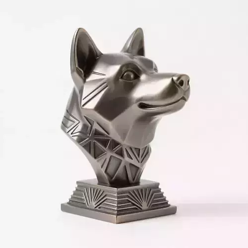 Dog head sculpture