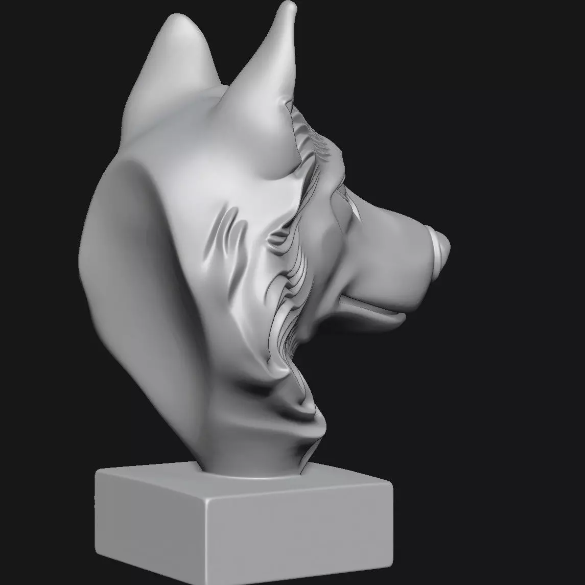 Dog head sculpture 3D print model_3