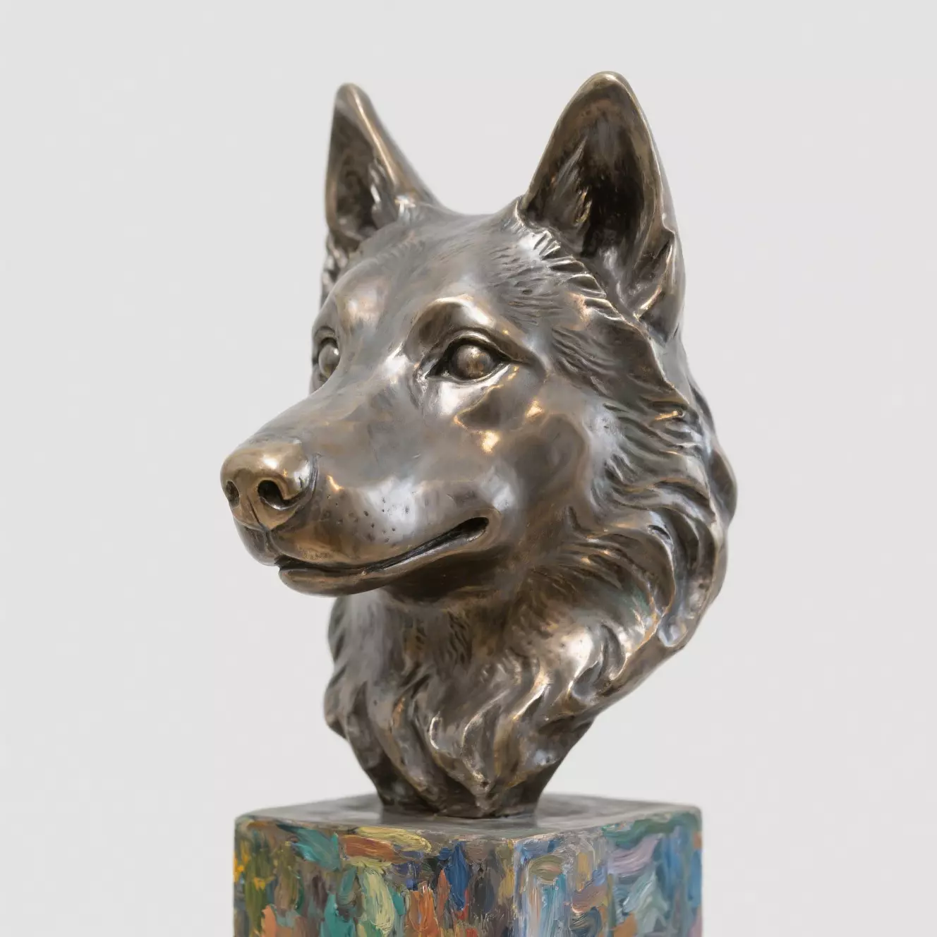 Dog head sculpture 3D print model_0