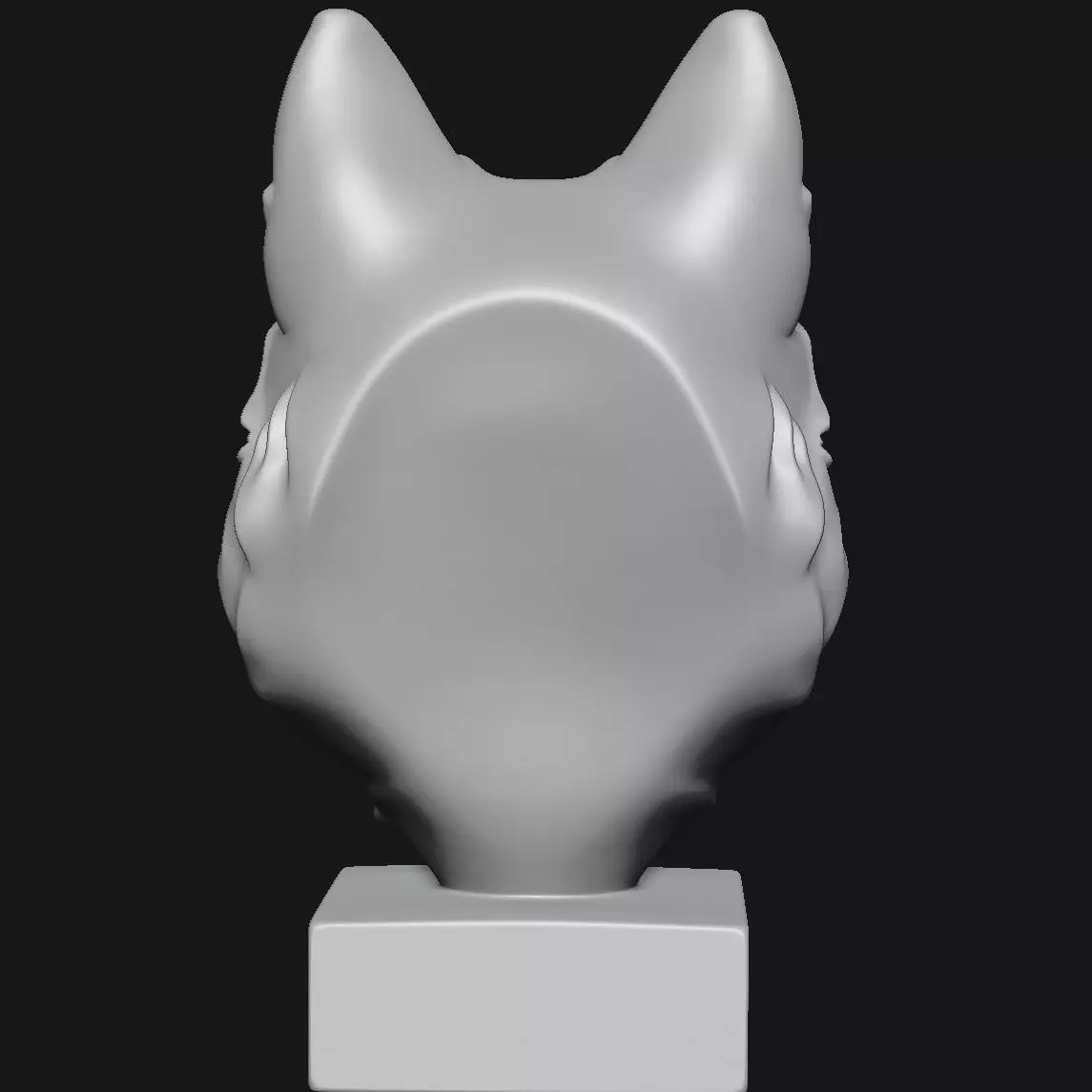 Dog head sculpture 3D print model_4