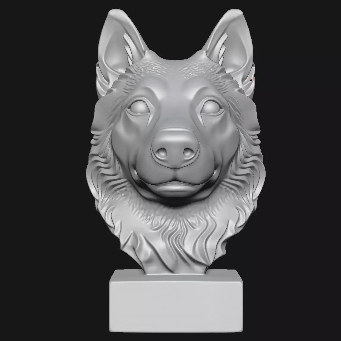 Dog head sculpture 3D print model_8