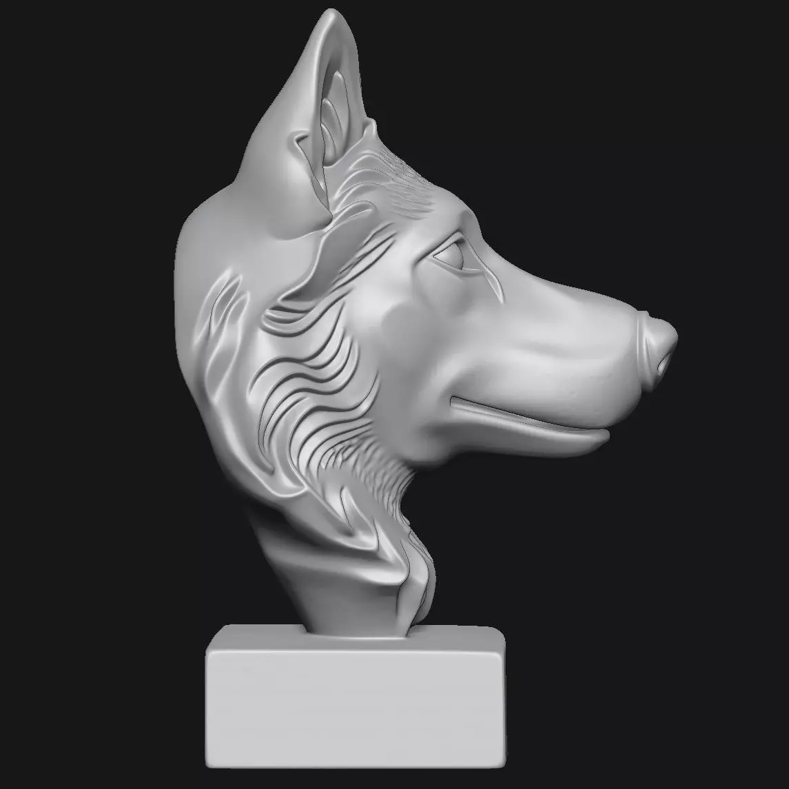 Dog head sculpture 3D print model_9