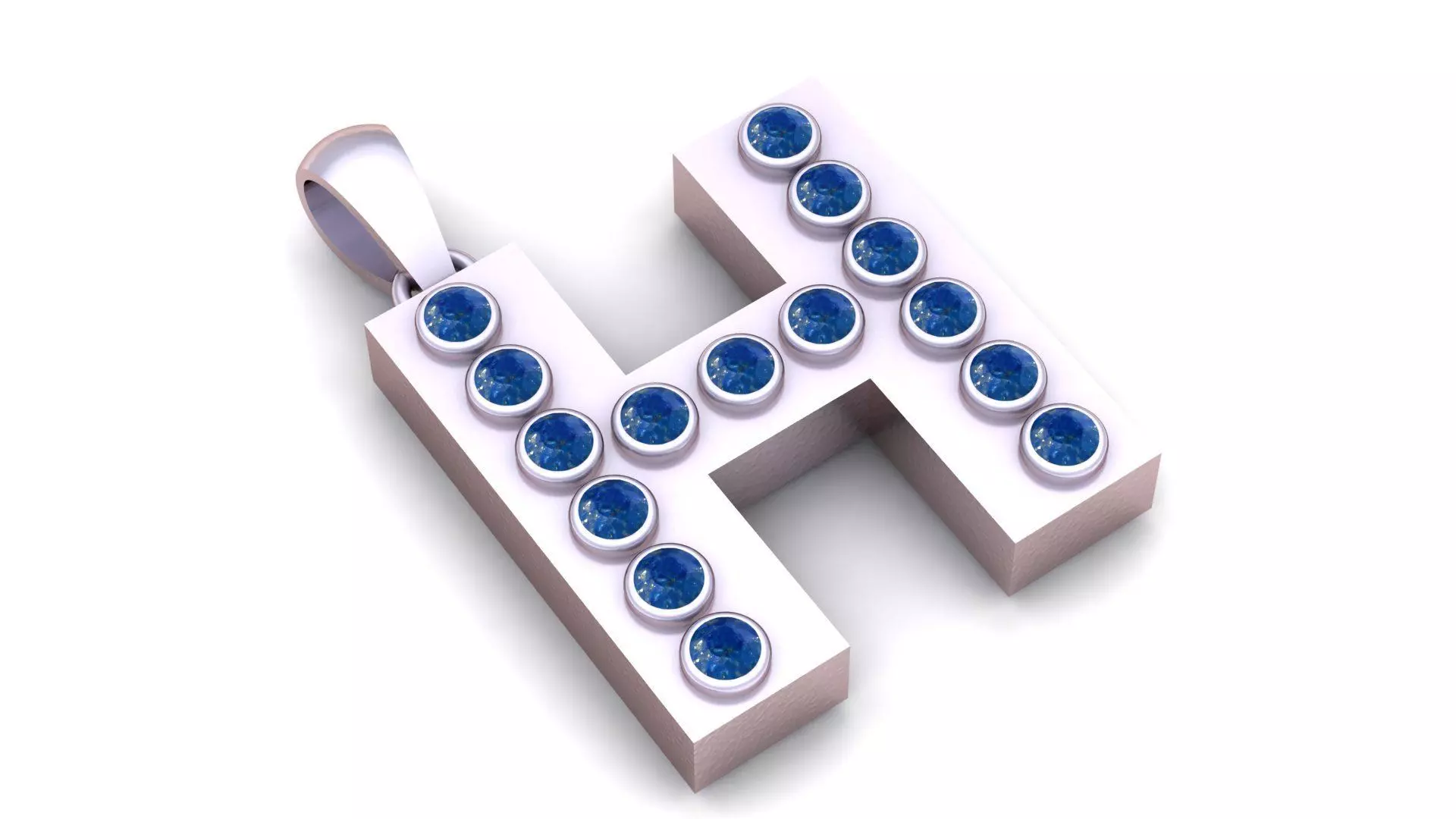 H ALPAHBETS PENDANT 3d printable model 3D print model_2