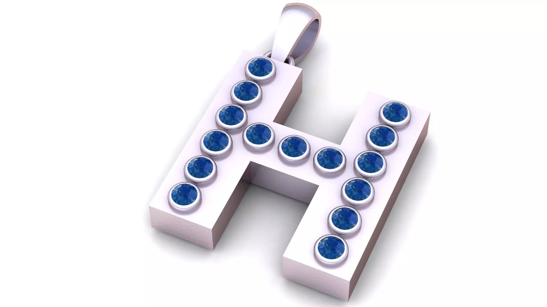 H ALPAHBETS PENDANT 3d printable model 3D print model_3