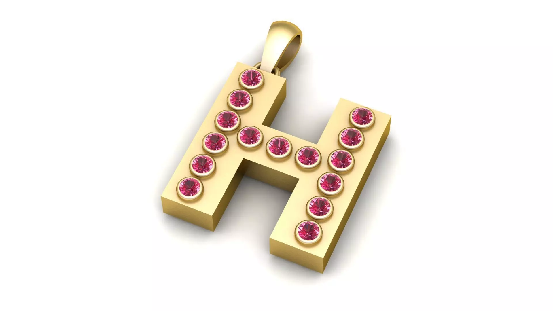 H ALPAHBETS PENDANT 3d printable model 3D print model_0