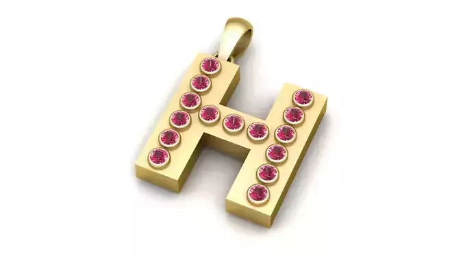 H ALPAHBETS PENDANT   3d printable model 