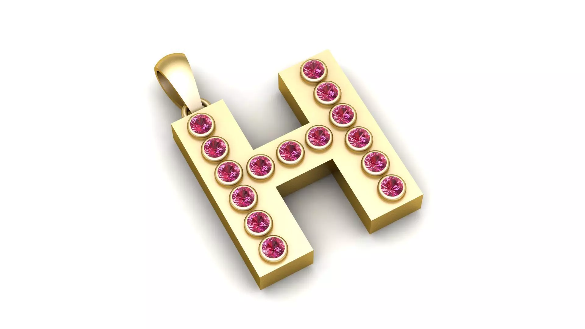 H ALPAHBETS PENDANT 3d printable model 3D print model_1