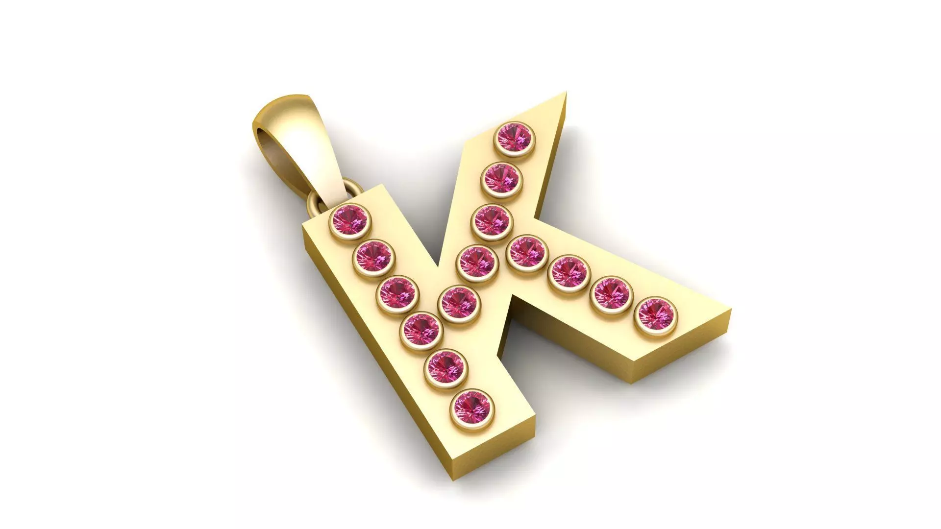 K ALPAHBETS PENDANT 3d printable model 3D print model_0